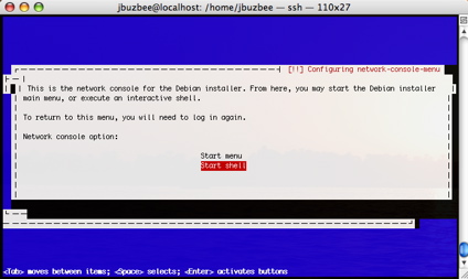Debian Installation Menu