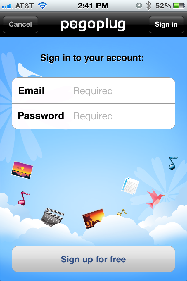 Login for iPhone.