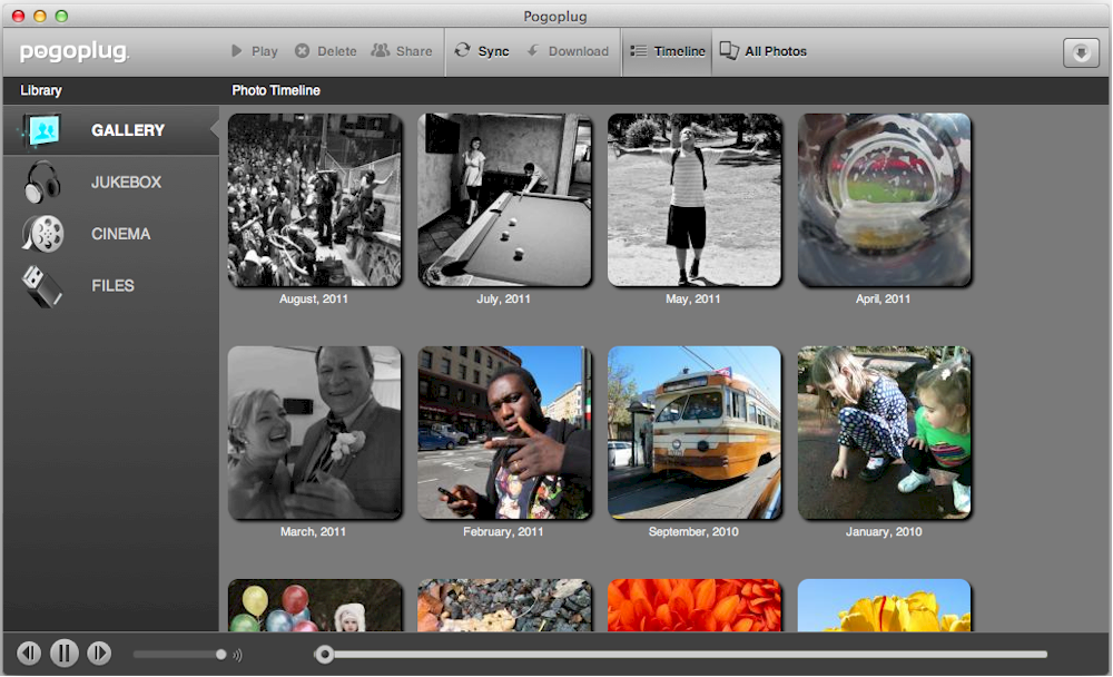 Pogoplug desktop browser software viewing photos.