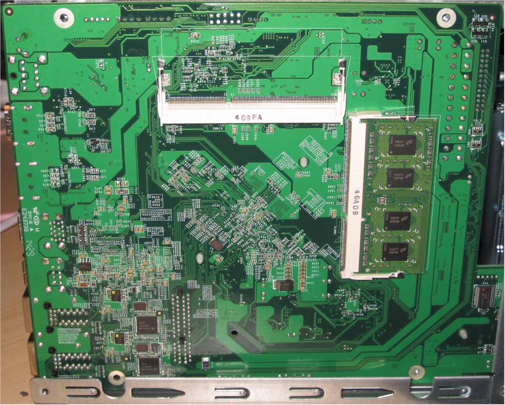 QNAP TS-653 Pro board outside view with SoDIMM RAM slots