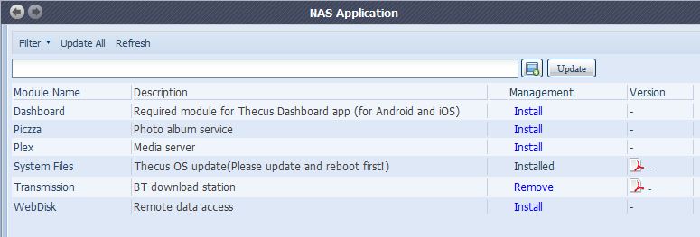 Thecus N2310 apps