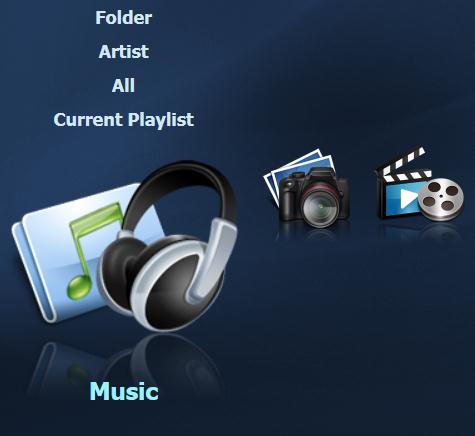 Clicking on the Music icon reveals your sorting choices