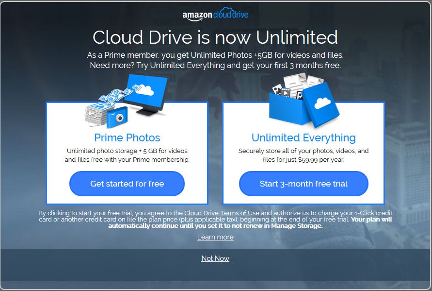 Amazon Cloud Drive unlimited