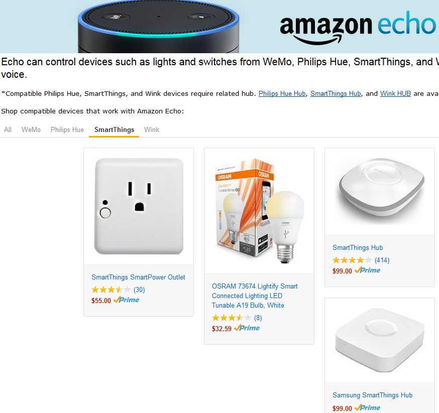 Amazon Echo with SmartThings