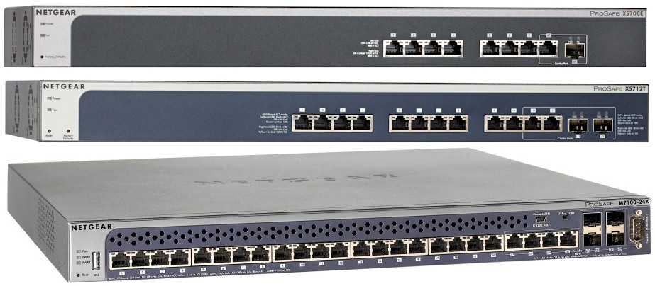 NETGEAR XS708E, XS712T and XSM7224 10 GbE switches