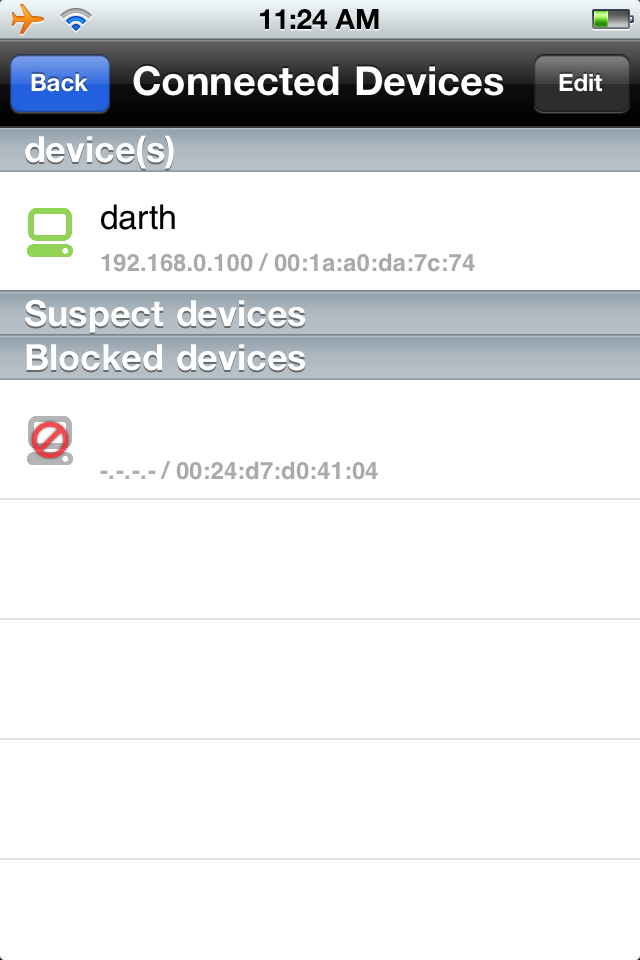 ioS app Router devices