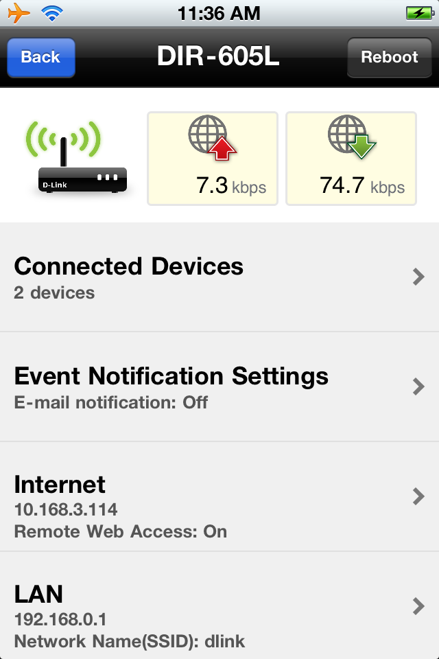 ioS app Router main page