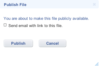 Publishing files to share is done by selecting a file or folder.