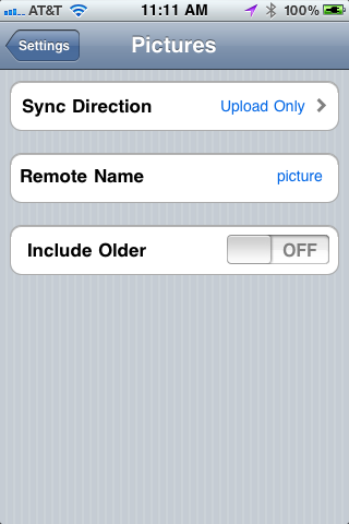 You will probably want to enable the box that syncs older photos, but maybe not.