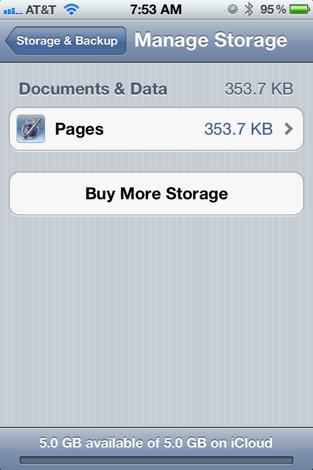 iCloud Storage has its own section for management.
