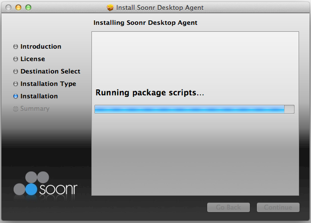 Installing the agent software.