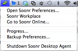 The agent runs right next to dropbox in the task bar.