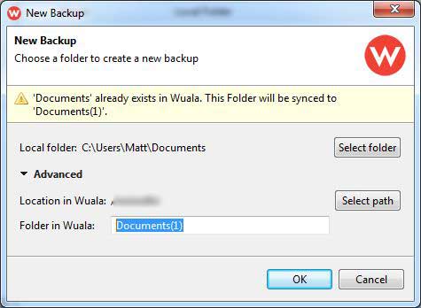 Adding folders to back up is quick and easy.