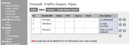 monowall traffic shaper pipes menu