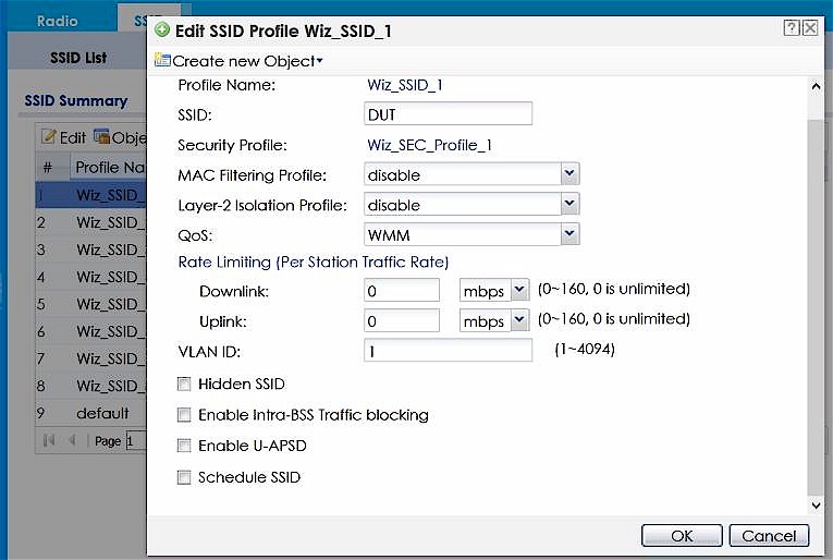 ZyXEL NWA1123-ACv2 SSID bandwidth limiting