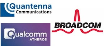 Quantenna, QCA, Broadcom logos