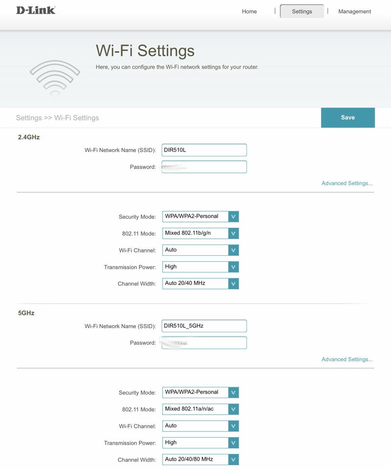 Settings - Wi-Fi