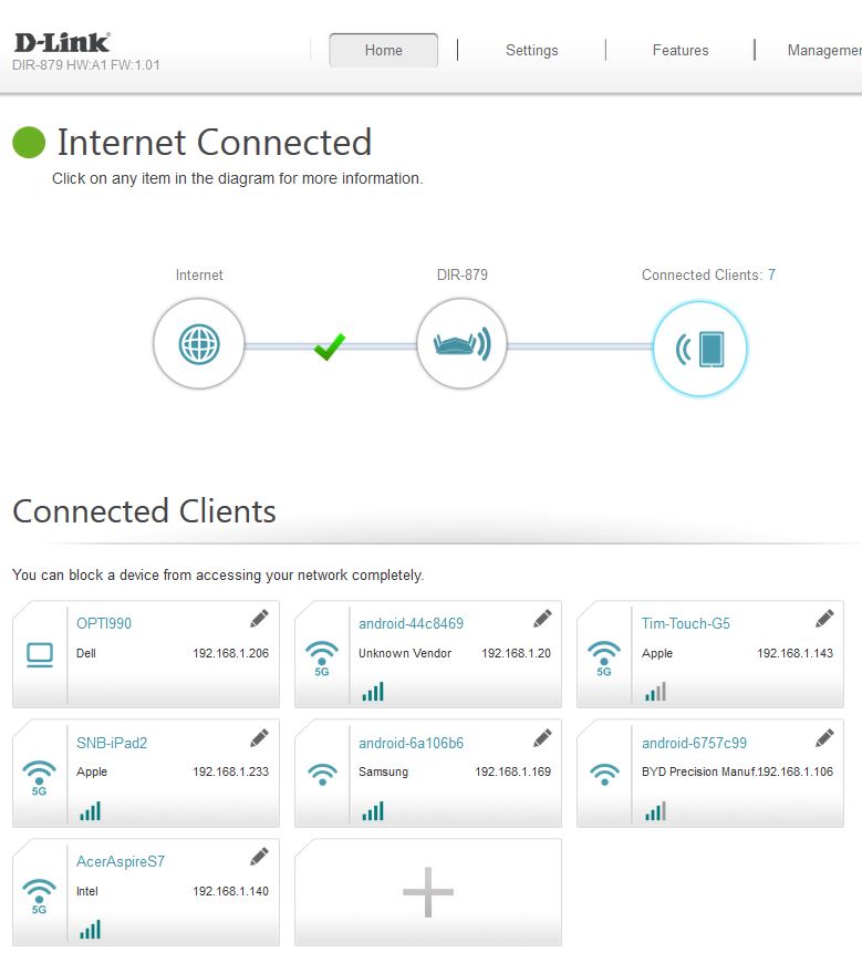 Connected Clients display with Smart Connect Enabled