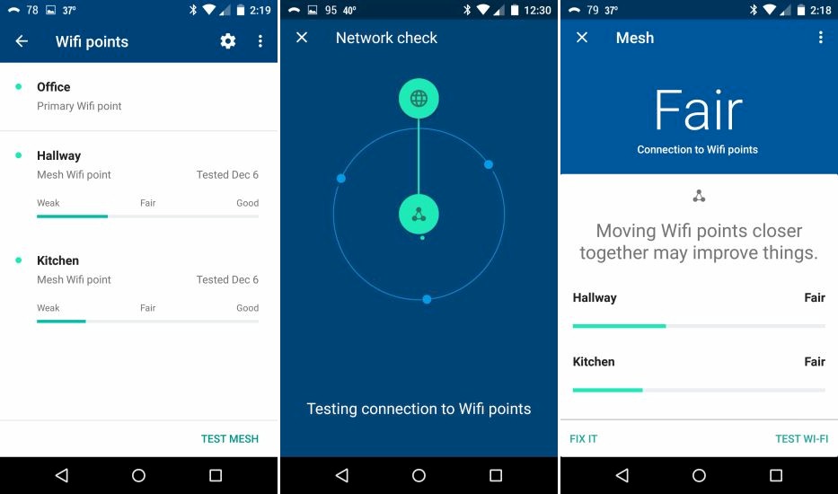 Google Wifi app - Mesh test