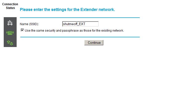 A network SSID with _EXT appended is automatically created with the same security settings