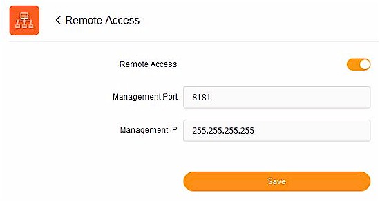 Remote access settings