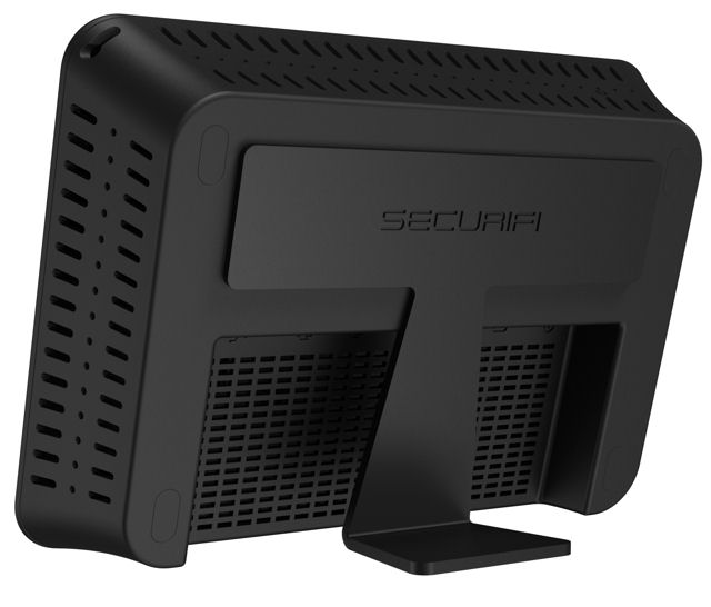 Securifi Almond+ rear panel showing the support bracket