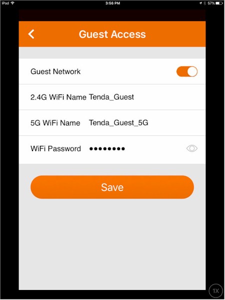 Tenda AC15 iOS Mobile app - Guest Access