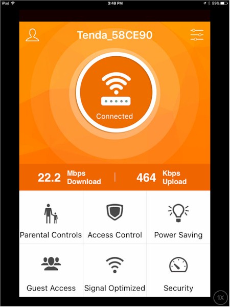 Tenda AC15 iOS mobile app landing page