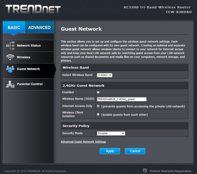 TRENDnet TEW-828DRU - Basic Guest Network