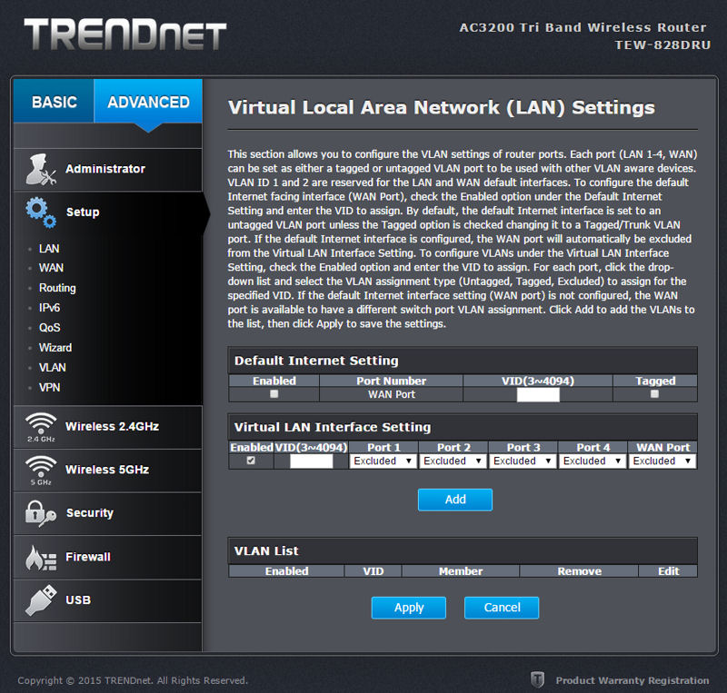 TRENDnet TEW-828DRU - Advanced VLAN