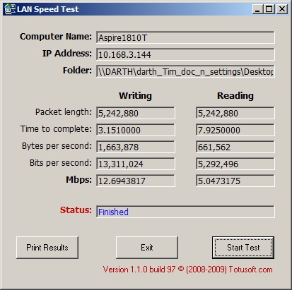 Wireless throughput - client direct to WNDR3700