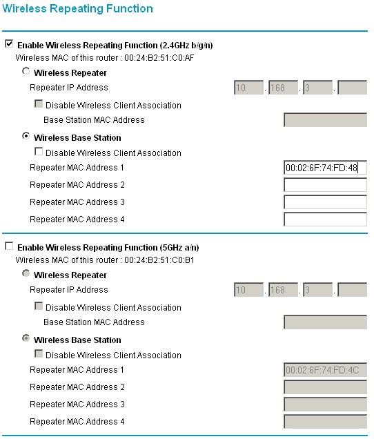 WNDR3700 wireless settings for WDS link to  ESR7750 2.4 GHz radio
