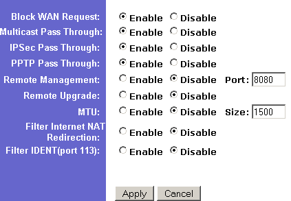 VPN Passthrough and other controls