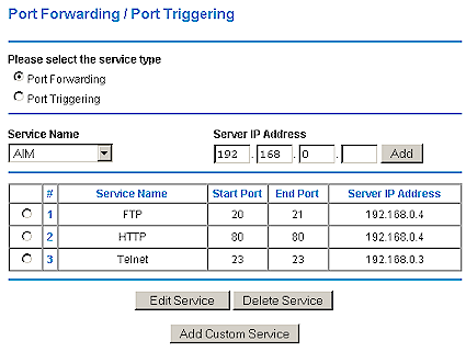 Port Forwarding Example