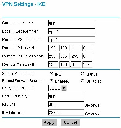 Setting up an IPsec connection