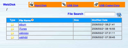 Figure 6: Browser Interface to Filesystem