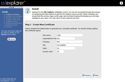 Figure 5: Create the certificate