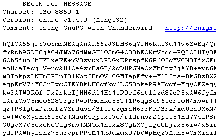 Figure 5: Enigmail plugin for Mozilla Thunderbird