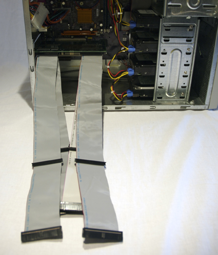 Figure 6: Drives installed waiting for RAID cable connection