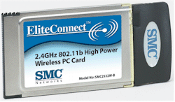 SMC EliteConnect 2.4GHz 802.11b High Power Wireless PC Card