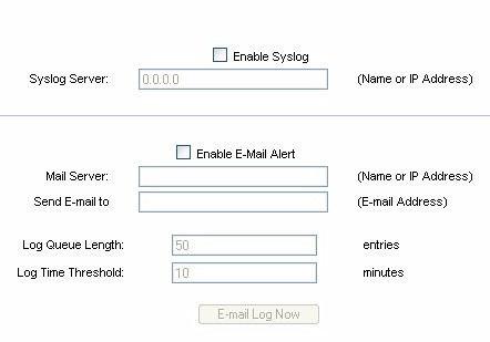 Linksys RV802 - Syslog and email alert settings
