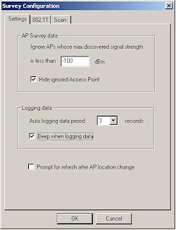 AirMagnet Surveyor Survey settings