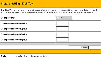 ASUS WL-HDD: Disk Tool (Partitioning)