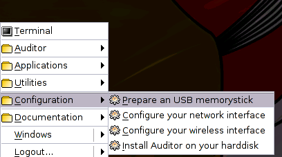 Settings and files can be saved to a USB flash key
