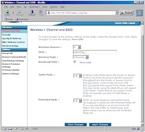 Belkin F5D7130: Channel and SSID setup