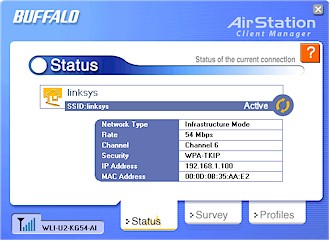 Buffalo's CM2 Status screen
