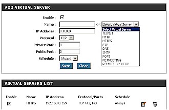 Virtual Server setup
