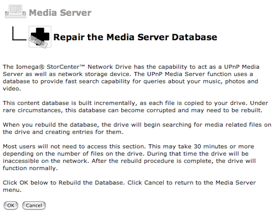 Repairing the Media Server