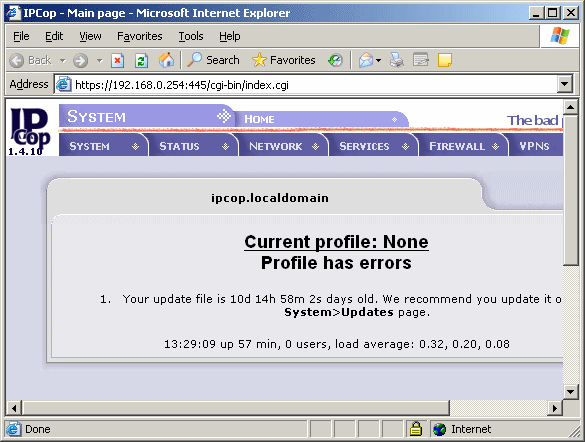 Error from missing DSL account info