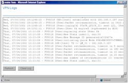 NETGEAR FVS318: VPN log screen